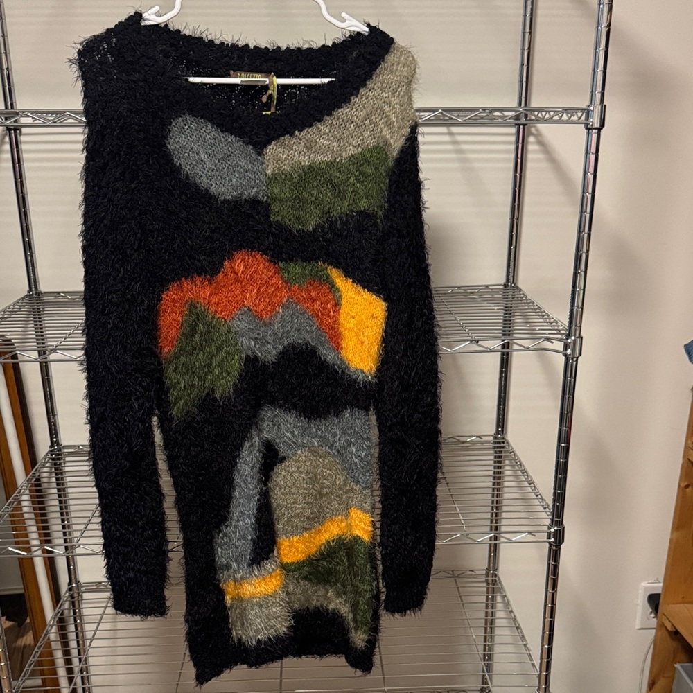 Colorful Abstract Pattern Women Sweaterdress